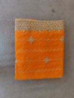 Zari work Georgette mustard saree - Image 2