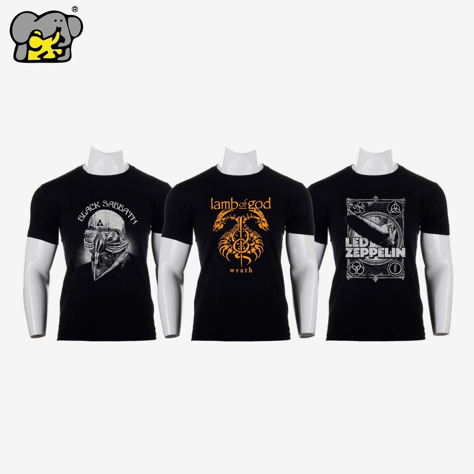 SHANGRI-LA Pack Of 3 Band Printed T-Shirt For Men SHANGRI-LA Pack Of 3 Band Printed T-Shirt For Men - Image 1