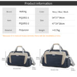 AOKING MEDIUM DUFFLE TRAVEL BAG – BLACK/BLUE/NAVY | PQ2052-2 (DARK BLUE) - Image 3