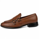 Run Shoes Double Buckle Coffee Loafers (2289) - Image 2