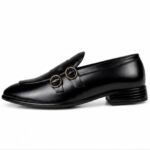 Run Shoes Double Buckle Black Loafers (2289) - Image 2