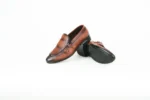 Run Shoes Men’s Formal Double Monk Strap Loafers – Brown - Image 3