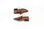 Run Shoes Men’s Formal Double Monk Strap Loafers – Brown - Image 4