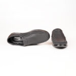 Run Shoes Black Leather Slip-on Loafers for Men (3041) - Image 4