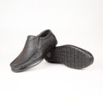Run Shoes Black Leather Slip-on Loafers for Men (3041) - Image 5