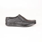 Run Shoes Black Leather Slip-on Loafers for Men (3041) - Image 6