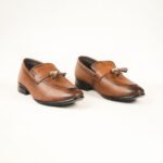 Run Shoes Brown Leather Slip-on Tassel Loafers for Men (2259) - Image 2