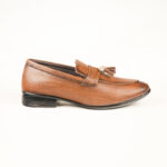 Run Shoes Brown Leather Slip-on Tassel Loafers for Men (2259) - Image 4