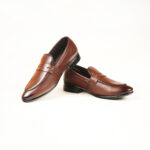 Run Shoes Leather Slip-on Penny Loafers for Men (2258) - Image 2