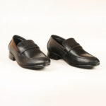 Run Shoes Black Leather Slip-on Formal Loafers for Men (2251) - Image 2