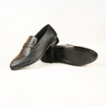 Run Shoes Black Leather Slip-on Formal Loafers for Men (2251) - Image 3