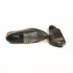 Run Shoes Black Leather Slip-on Formal Loafers for Men (2251) - Image 5