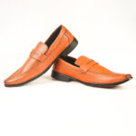 Run Shoes Tan Leather Slip-on Formal Loafers for Men (2241)