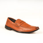 Run Shoes Tan Leather Slip-on Formal Loafers for Men (2241) - Image 2