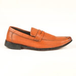 Run Shoes Tan Leather Slip-on Formal Loafers for Men (2241) - Image 3