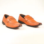 Run Shoes Tan Leather Slip-on Formal Loafers for Men (2241) - Image 5